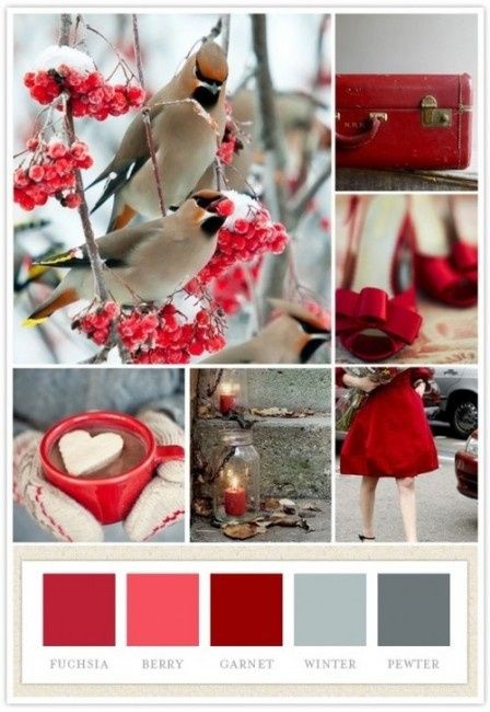 red winter wedding