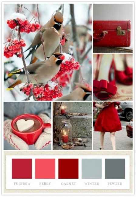 red winter wedding