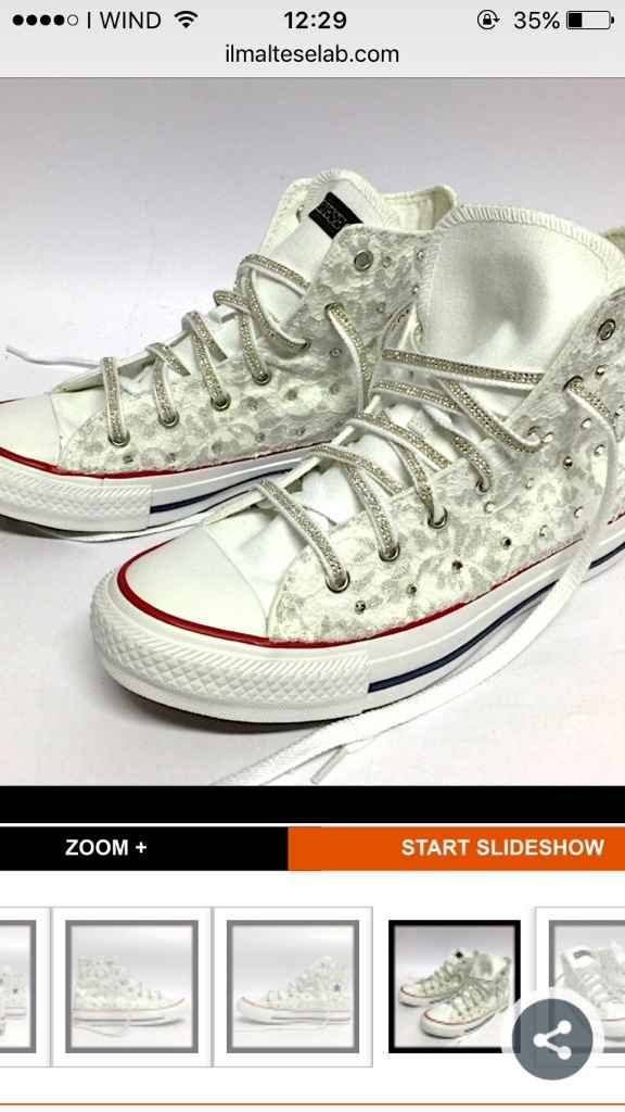 Scarpe converse con strass pizzo raso ecc... - 1