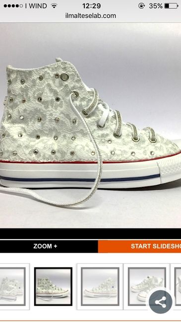Scarpe converse con strass pizzo raso ecc... - 2