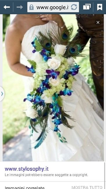 Vestito bianco con richiami blu il bouquet cime deve essere??? - 6