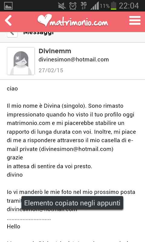 Messaggio spam - 1
