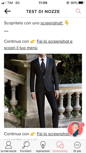 Fai lo screenshot e scopri il vestito dello sposo 6