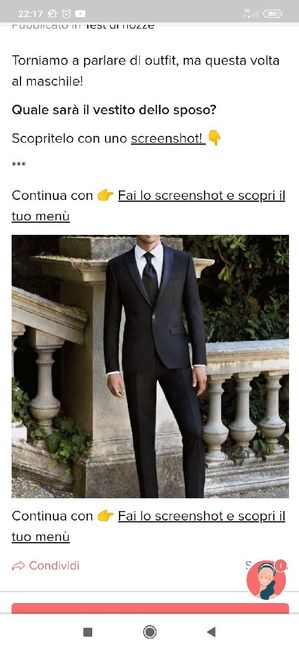 Fai lo screenshot e scopri il vestito dello sposo - 2
