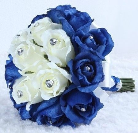 Bouquet rose blu&bianche