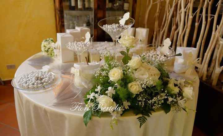 Allestimento floreale confettata