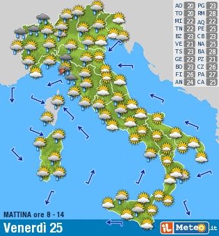 meteo 25 settembre