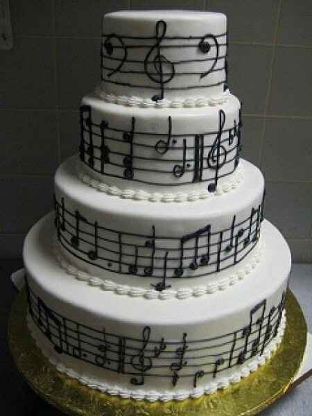 Torta nuziale tema musicale - 3