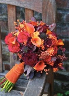 bouquet bordeaux e arancio 1