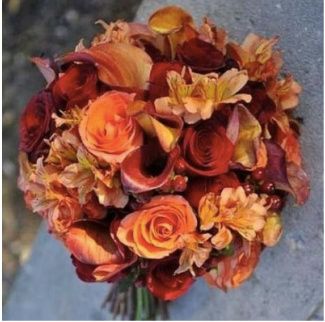 bouquet bordeaux e arancio 2