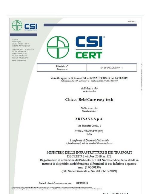 Dispositivi antiabbandono - 1