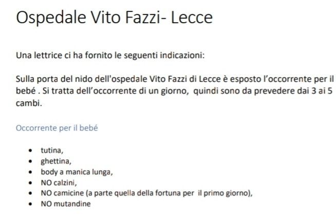 Chi partorisce all'ospedale di Lecce Vito Fazzi?? 1