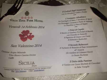 menu san valentino