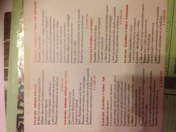 Scelta servizio foto e video - 1