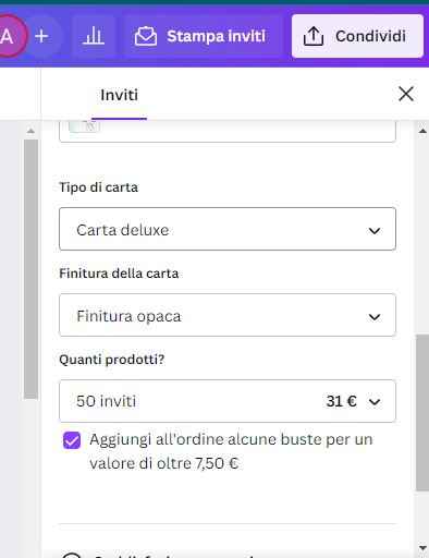 Partecipazioni stampate da Canva - 1