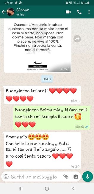 Condividi lo screenshot dell'ultimo messaggio che vi siete inviati 7