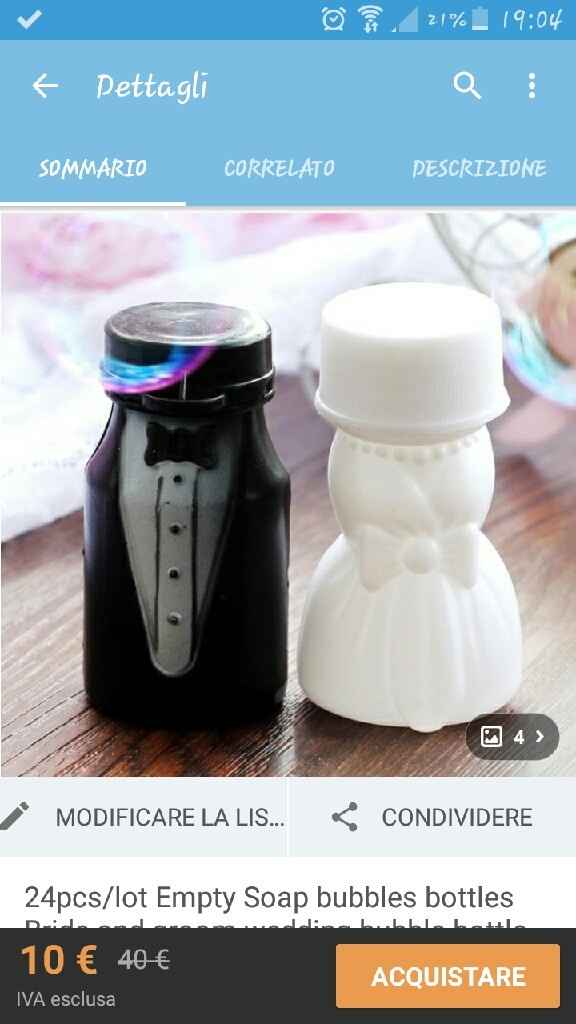 Bolle di sapone matrimonio bianco/blu - 1