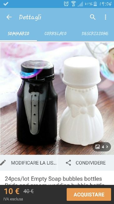 Bolle di sapone matrimonio bianco/blu - 1