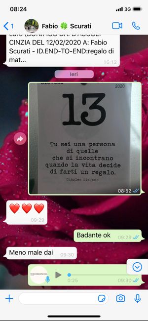Condividi lo screenshot dell'ultimo messaggio che vi siete inviati - 1
