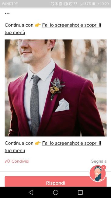 Fai lo screenshot e scopri il vestito dello sposo 15