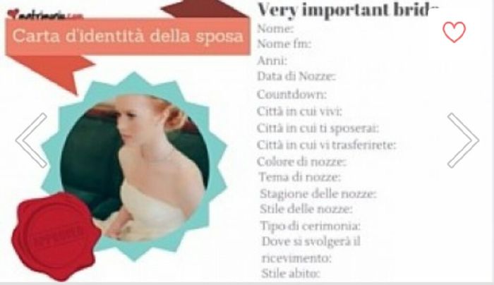 Carta d'identità della sposa - valentina - 2