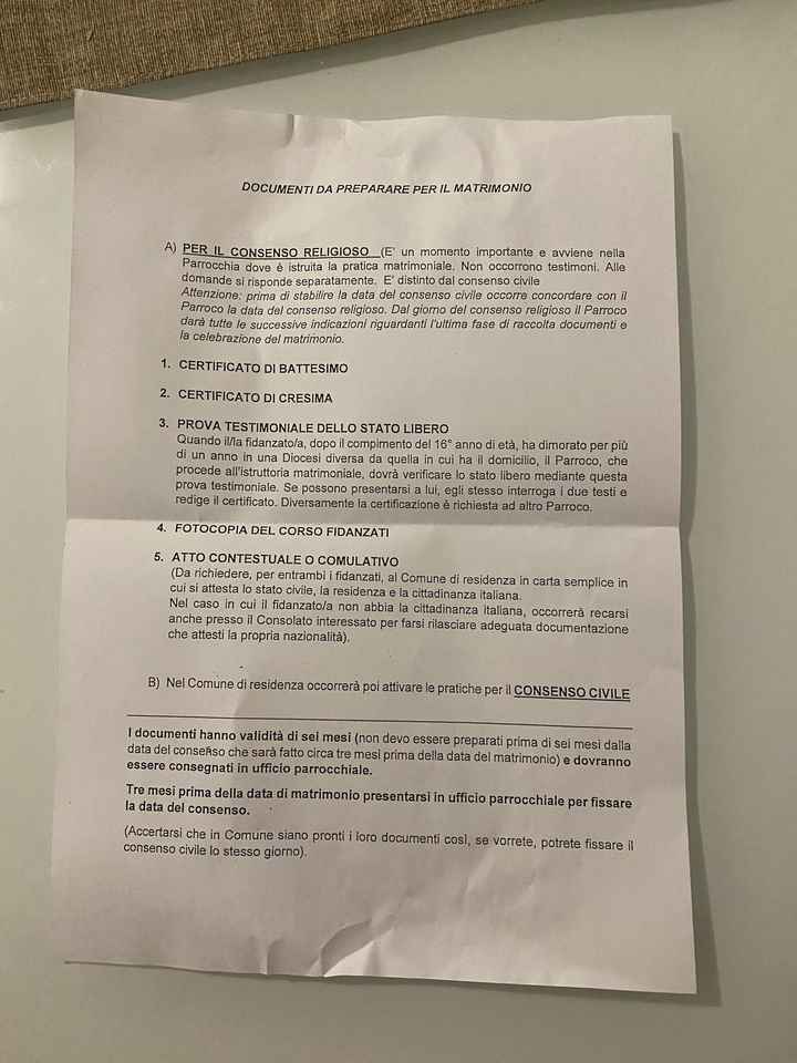Matrimonio concordatario - iter burocratico - 1