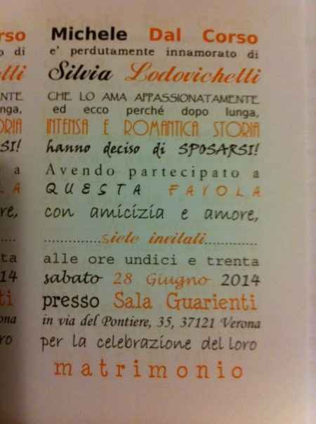 Testo partecipazioni originali fai da te quale preferite? - 2