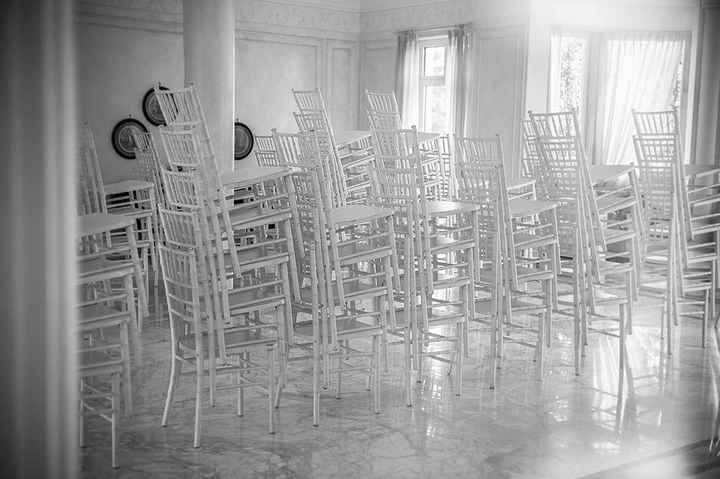 La sala prima di essere preparata