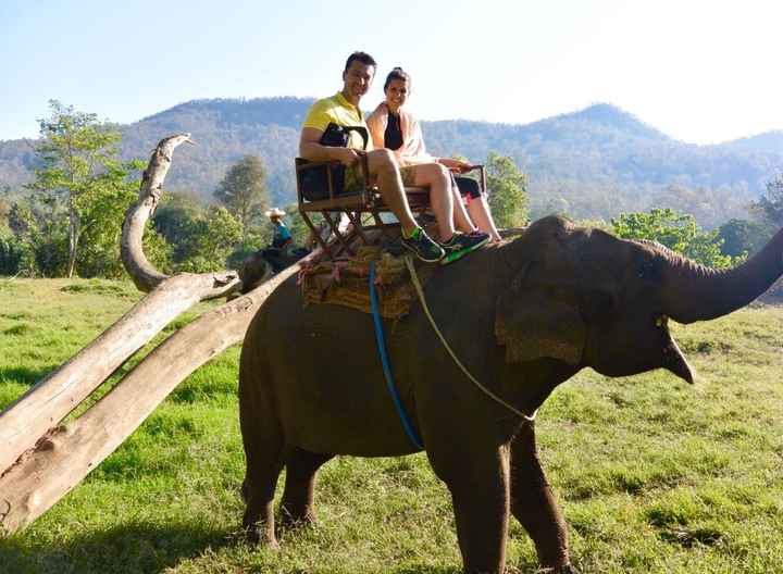 Mae Taman, sull'elefante