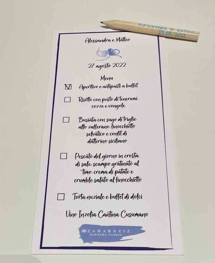 Sto valutando come fare i menù, secondo voi cosa è meglio? Un menù a persona o uno/due menù a tavolo