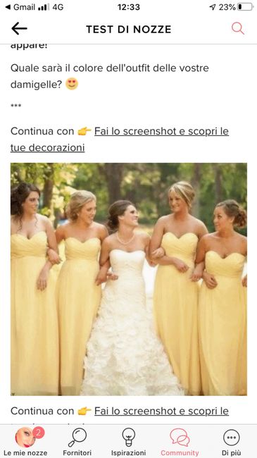 Fai lo screenshot e scopri il vestito delle tue damigelle 4