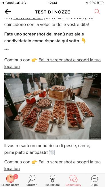 Fai lo screenshot e scopri il tuo menù 25