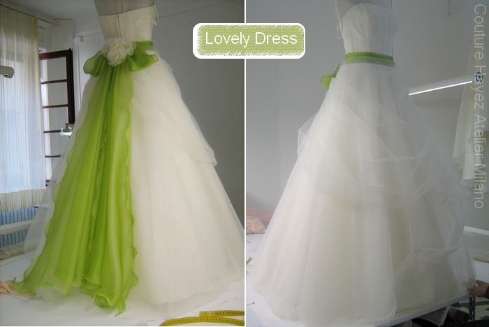 x Riki abito sposa verde mela