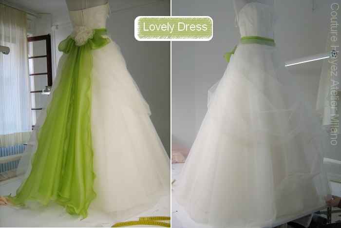 x Riki abito sposa verde mela