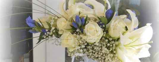 bouquet bianco blu