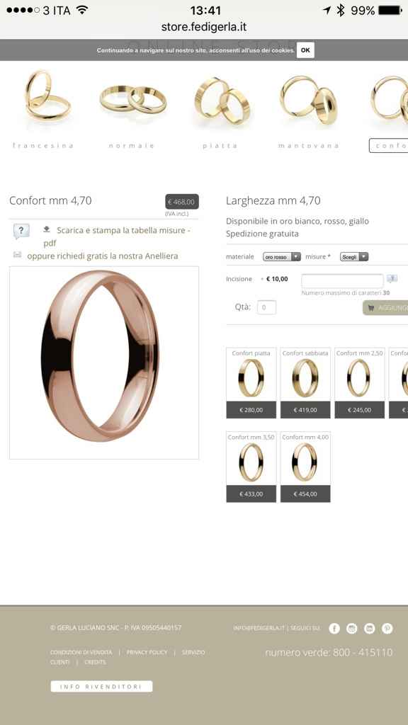 Cambio scelta fedi... fedi gerla comode oro rosa 4,7 mm - 1