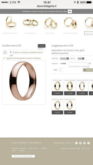 Cambio scelta fedi... fedi gerla comode oro rosa 4,7 mm - 1
