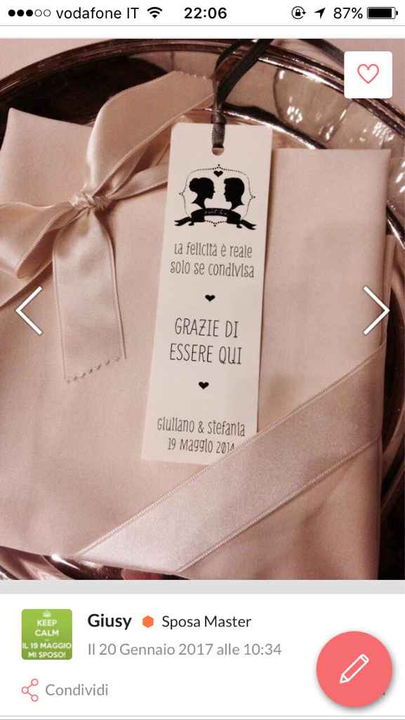 Targhetta ringraziamento segnaposto e confettata - 1