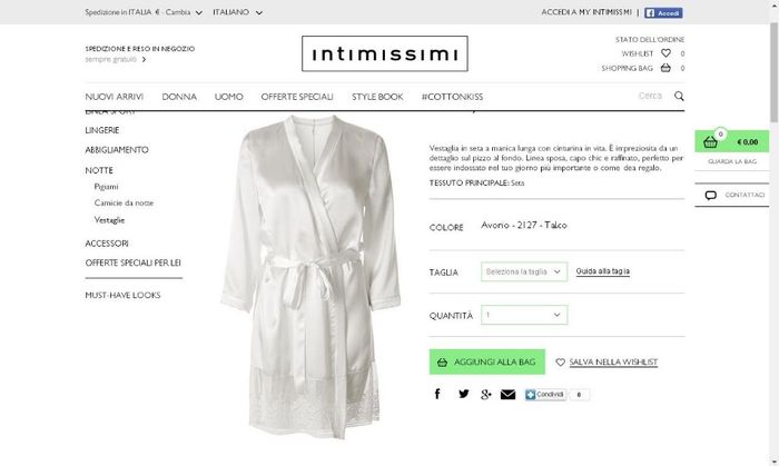 Vestaglia intimissimi 