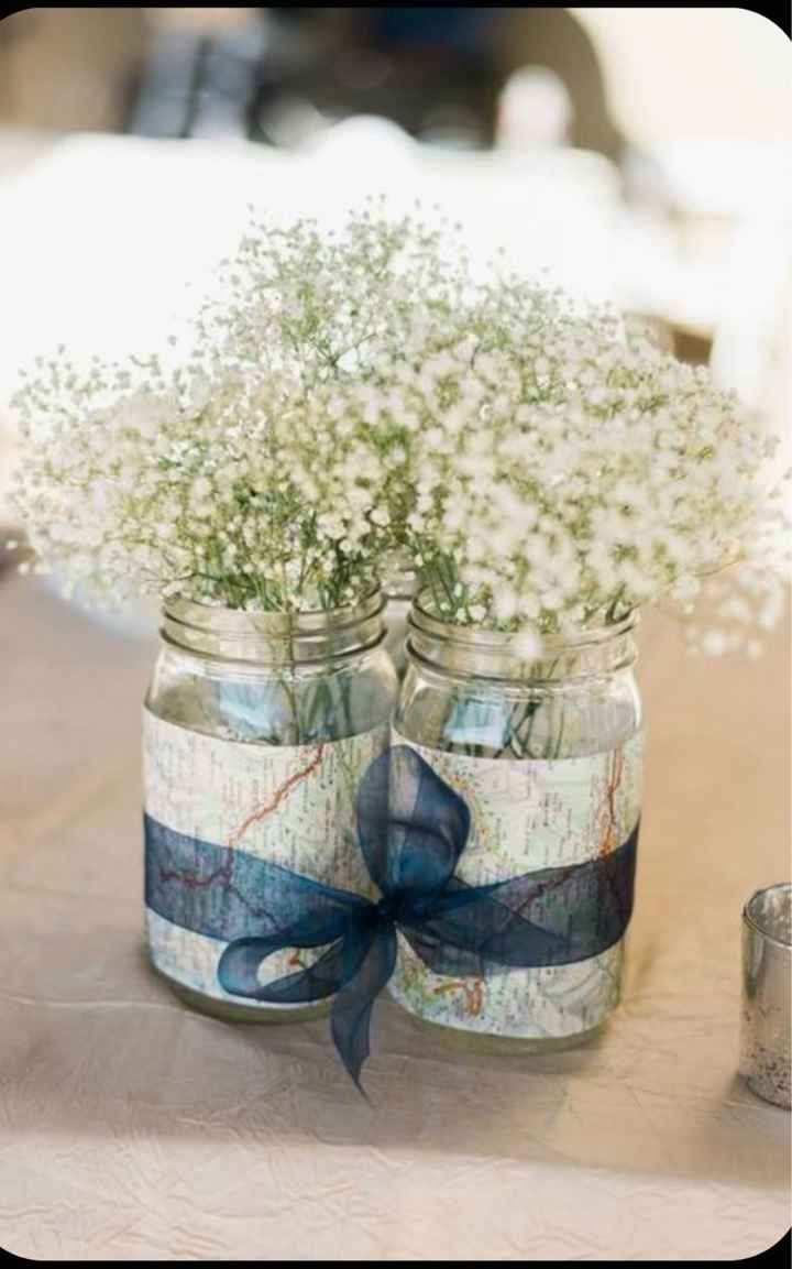 Centrotavola blu con erbe aromatiche - 1