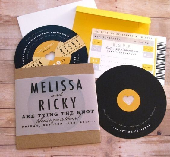 Partecipazioni stile vinile 3