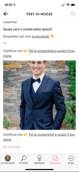 Fai lo screenshot e scopri il vestito dello sposo 13