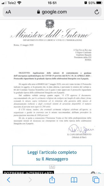 Numeri fedeli in chiesa 3