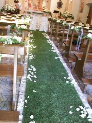 Addobbi chiesa - tappeto d'erba