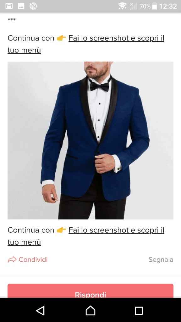 Fai lo screenshot e scopri il vestito dello sposo - 1