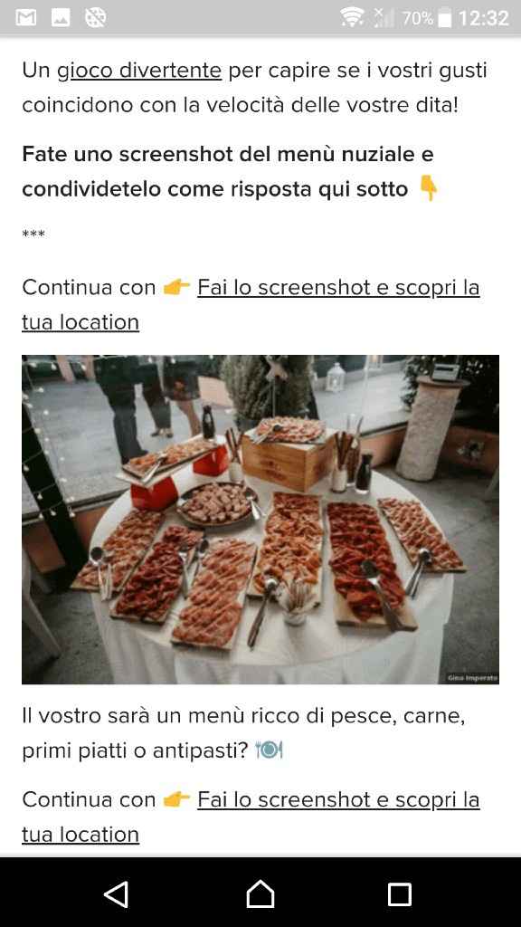 Fai lo screenshot e scopri il tuo menù - 1