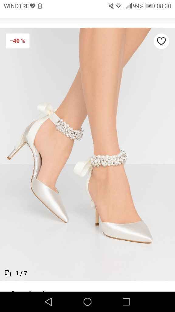 Scarpe sposa bianco seta - 1