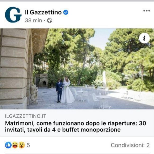 Domani 20/05: linee guida delle Regioni per i matrimoni - 1