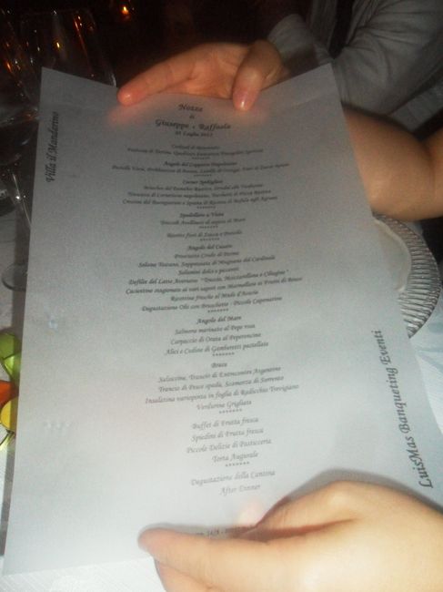menù banchetto