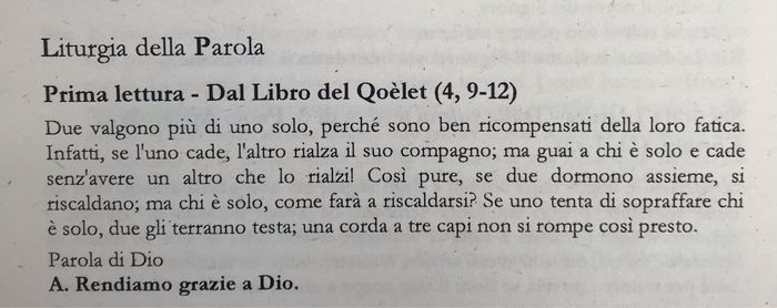 Prima lettura matrimonio religioso 1